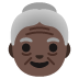 👵🏿 old woman: dark skin tone display on Google